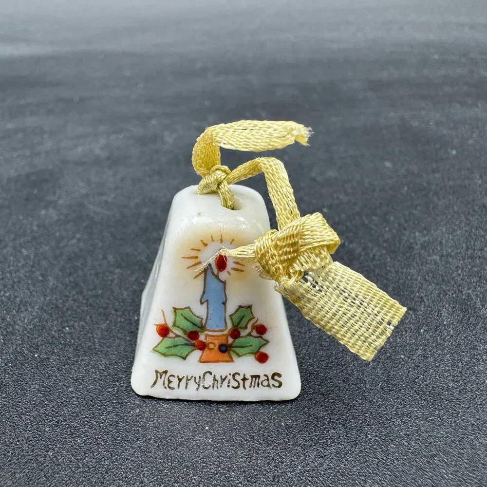 Vintage Christmas Bells Miniature Porcelain Japan 1950's Set of 5